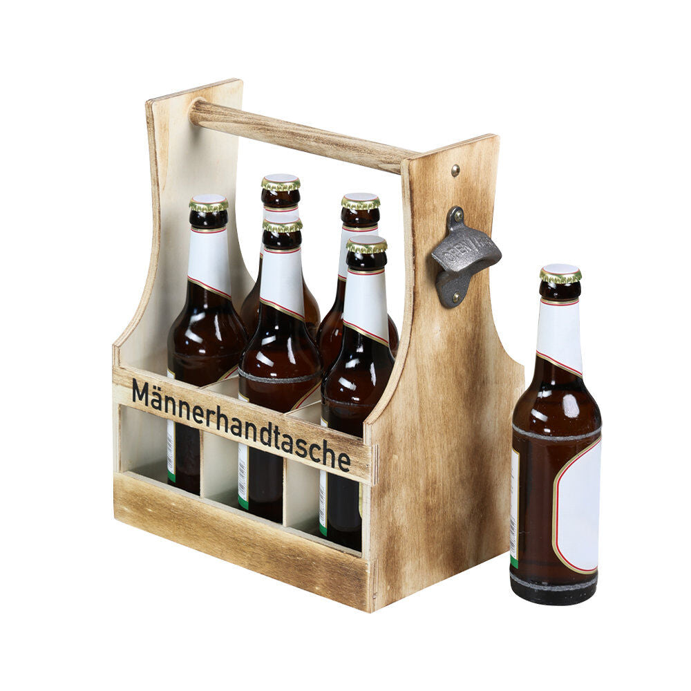KESPER 6626413 Flaschenträger, geflammt, Sperrholz, FSC / Tray / Six-Pack