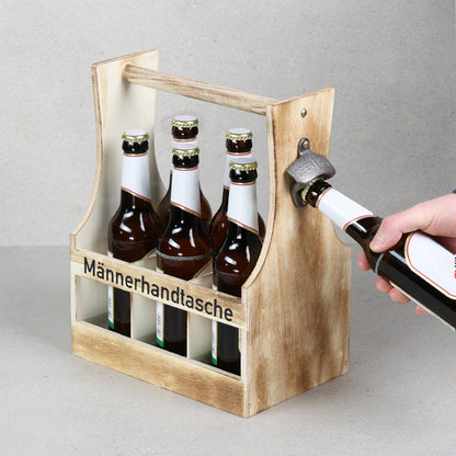 KESPER 6626413 Flaschenträger, geflammt, Sperrholz, FSC / Tray / Six-Pack