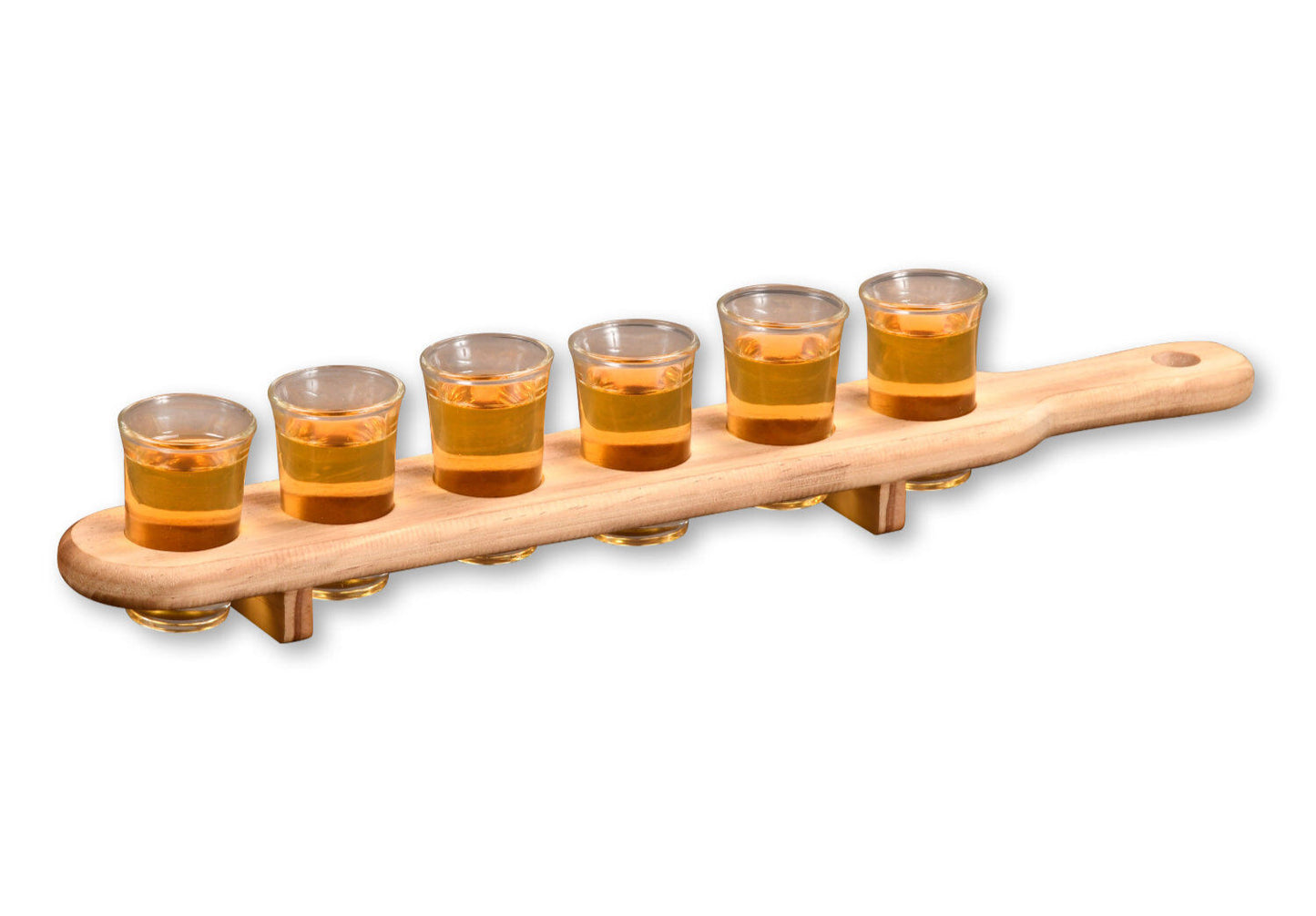 KESPER 68281 Schnapsglasträger mit 6 Gläsern aus Kiefernholz