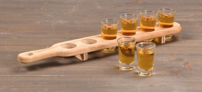 KESPER 68281 Schnapsglasträger mit 6 Gläsern aus Kiefernholz