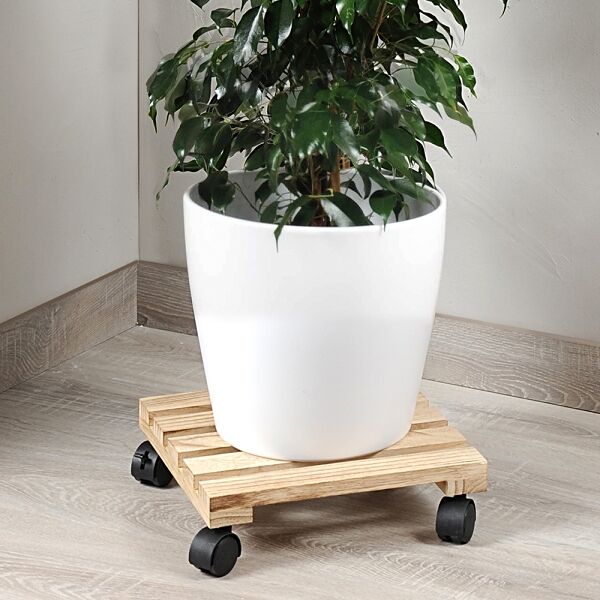 KESPER 69102 Pflanzenroller aus FSC-zertifiziertem Paulowniaholz, natur, 30 x 30 x 8 cm