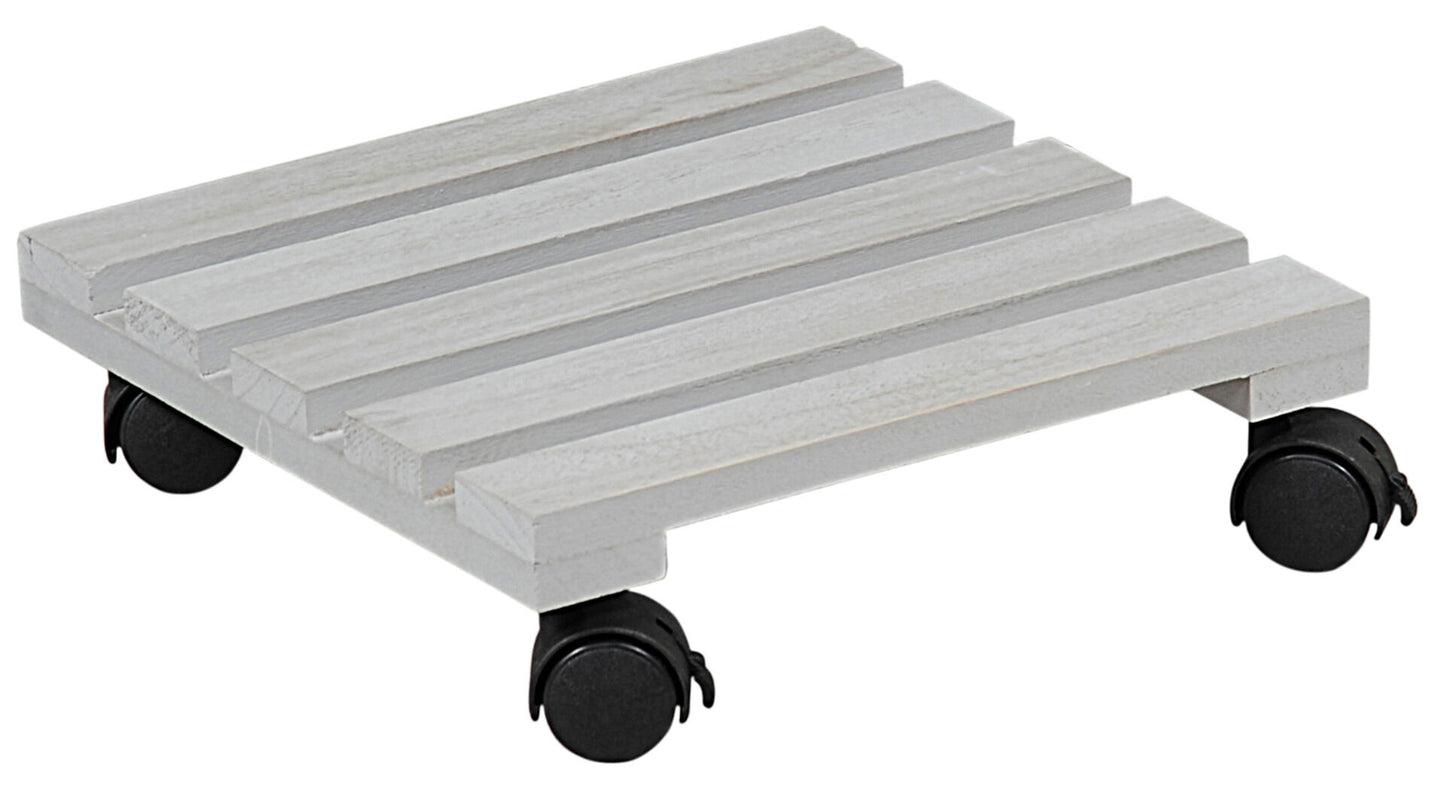 KESPER 69105 Pflanzenroller aus FSC-zertifiziertem Pappelholz, grau, 30 x 30 x 8 cm