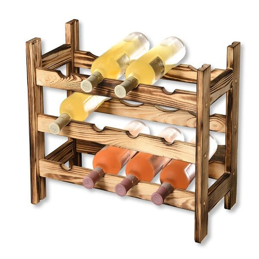 KESPER 69120 Weinflaschenregal 12 Flaschen Kiefernholz geflammt