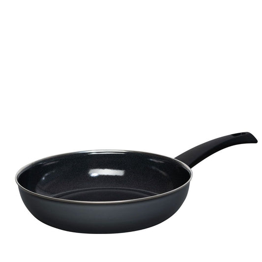 RIESS 0057-003 RIESS Emaille Ceramicglas Pfanne Nouvelle 28 cm, Dark Grey / Bratpfanne