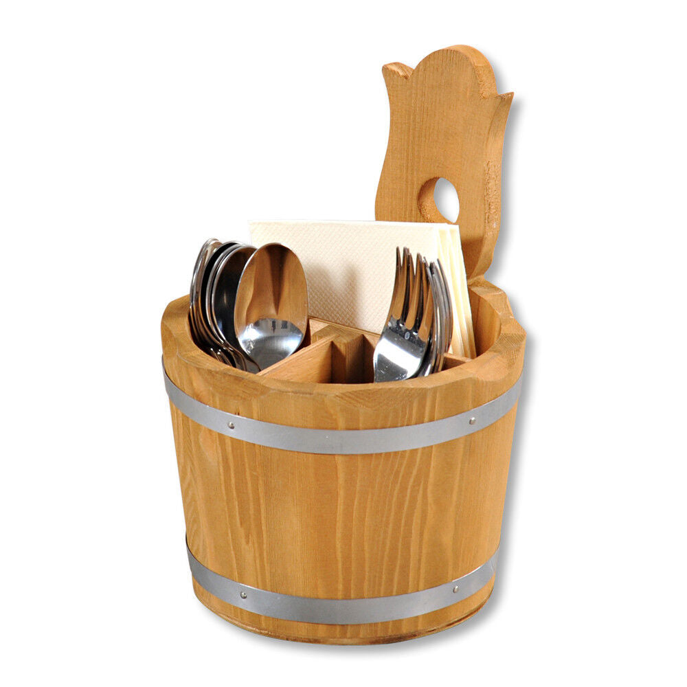 KESPER 69294 Aufbewahrungsbox / Besteckbehälter Ø 14 cm, H: 20 cm, Kiefernholz