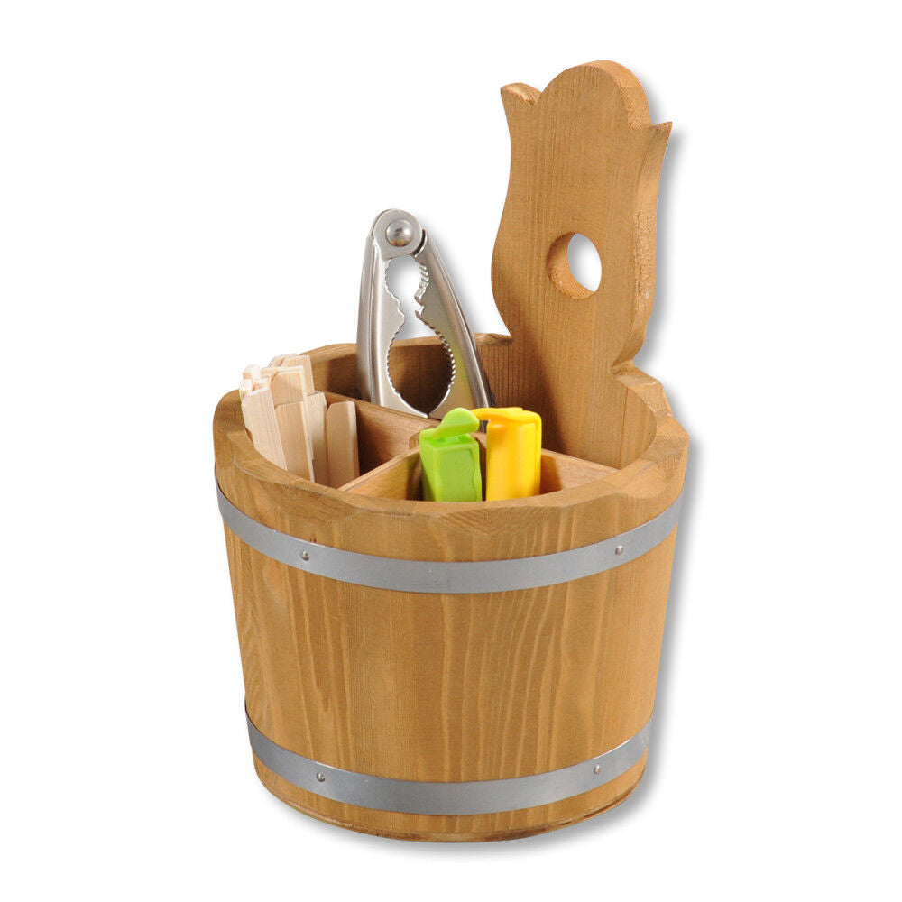 KESPER 69294 Aufbewahrungsbox / Besteckbehälter Ø 14 cm, H: 20 cm, Kiefernholz