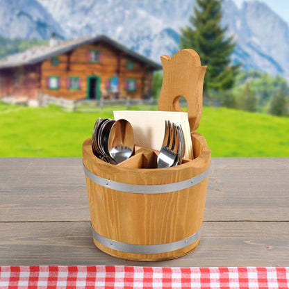 KESPER 69294 Aufbewahrungsbox / Besteckbehälter Ø 14 cm, H: 20 cm, Kiefernholz