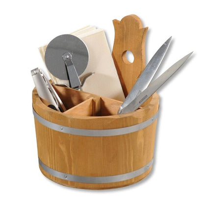 KESPER 69295 Aufbewahrungsbox / Besteckbehälter Ø 17 cm, H: 20 cm, Kiefernholz