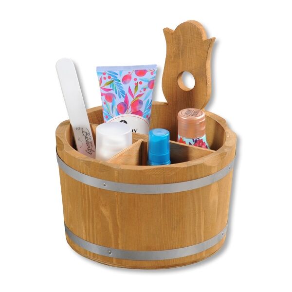 KESPER 69295 Aufbewahrungsbox / Besteckbehälter Ø 17 cm, H: 20 cm, Kiefernholz