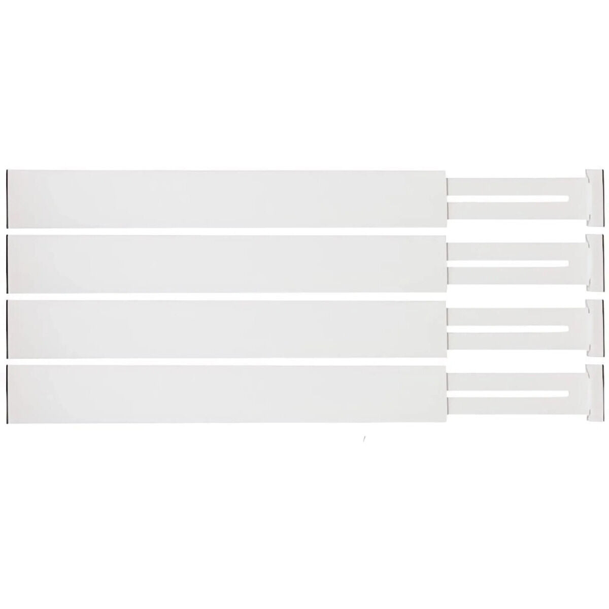 RUHHY 25632 Schubladenorganisator weiß, 4er Pack, Länge einstellbar von 42 bis 56 cm / Schubladentrenner