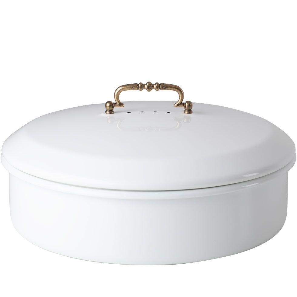 RIESS 0590-033 Brotdose mit Deckel 36 cm, weiß, Emaille / Brotbehälter
