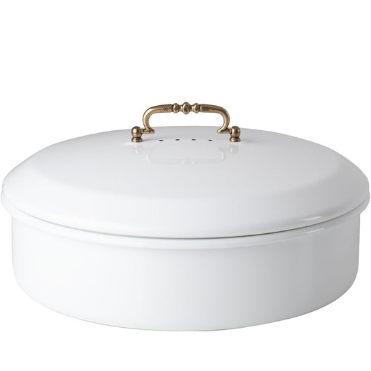 RIESS 0590-033 Brotdose mit Deckel 36 cm, weiß, Emaille / Brotbehälter