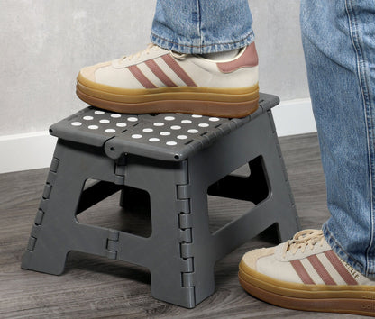 KESPER 70635 Klapptritt aus Kunststoff, grau,  35 x 27 x 22 cm / Hocker / Klappstiege