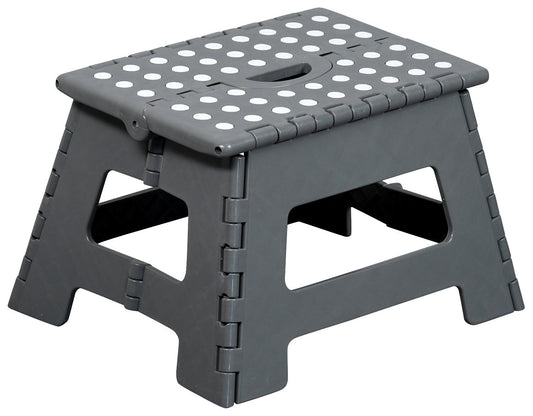 KESPER 70635 Klapptritt aus Kunststoff, grau,  35 x 27 x 22 cm / Hocker / Klappstiege