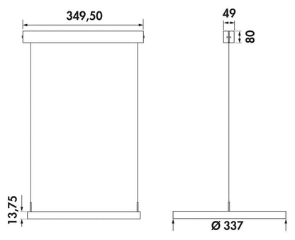 Wipo 7065032 Pendelleuchte PLATE 1R LED edelstahlfarbig eloxiert – Bild 2