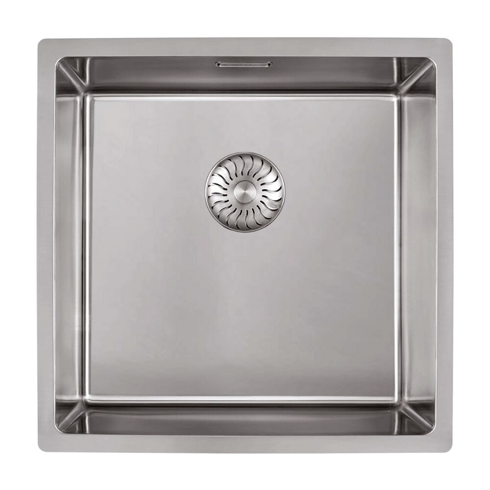 CARESSI 1-Becken Spüle CABLPP40R10 ohne Hahnbank, Edelstahl / ab 50 cm Schrankbreite / Auflage / Unterbau /…