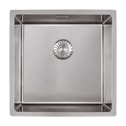 CARESSI 1-Becken Spüle CABLPP40R10 ohne Hahnbank, Edelstahl / ab 50 cm Schrankbreite / Auflage / Unterbau /…