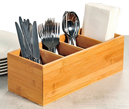 KESPER 70850 Besteckkasten 4-fach aus FSC-zertifiziertem Bambus / Besteckhalter / Box