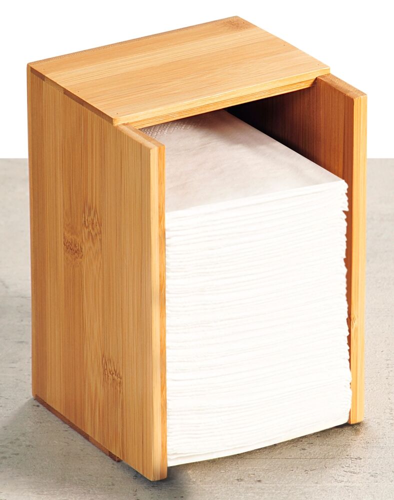 KESPER 70854 Serviettenspender-Besteckkasten aus FSC-zertifiziertem Bambus / Besteckhalter / Box