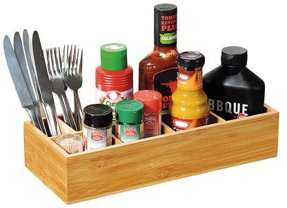 KESPER 70855 Aufbewahrungsbox mit 8 Fächern aus FSC-zertifiziertem Bambus / Grillbox / Buffet-Box