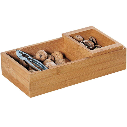 KESPER 62830 Nussschale eckig mit Nussknacker / Nuss - Schale / Snackschale / Partyschale / Servierschale