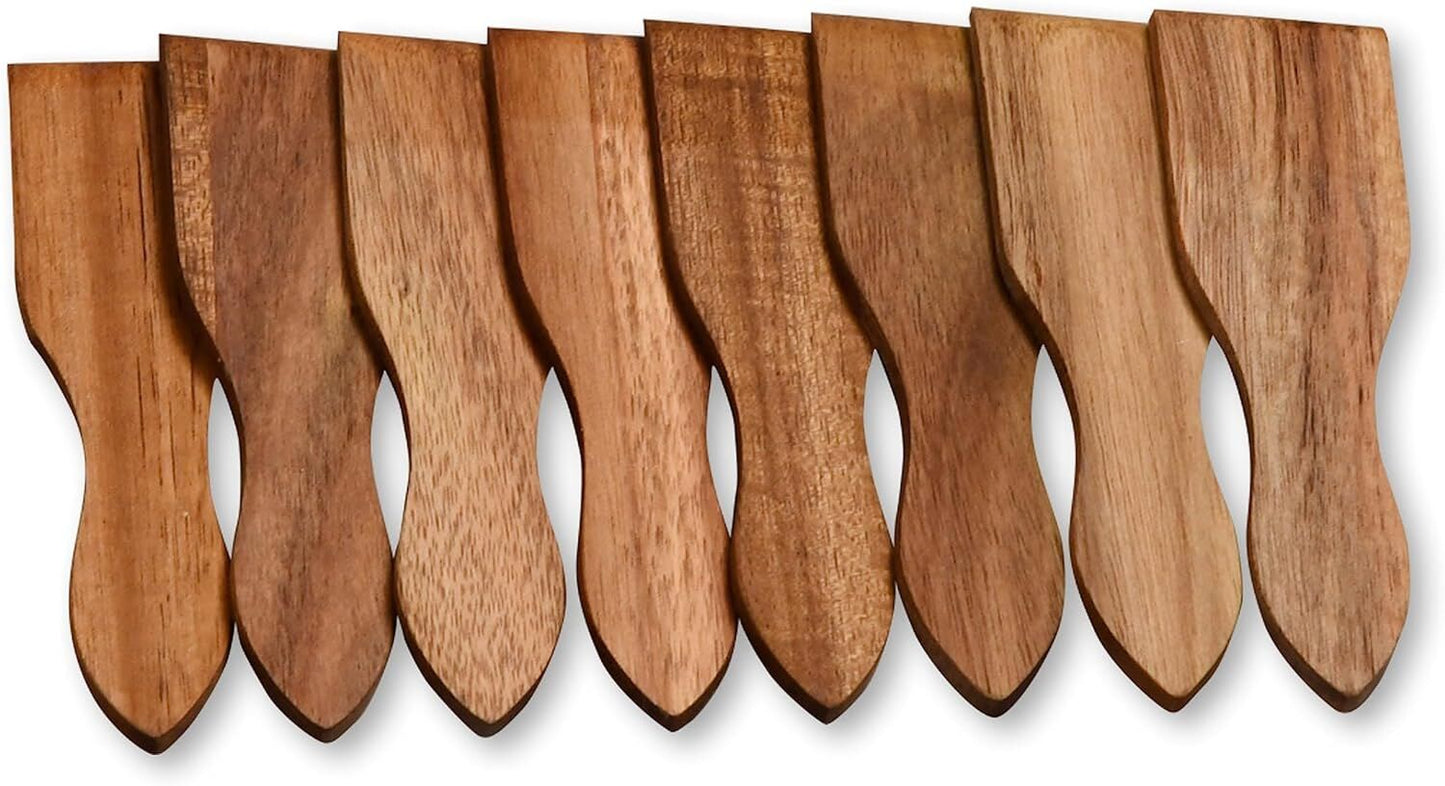 Kesper 28968 Raclette - Spachtel im 8er Set aus Akazienholz 13 x 3,5 cm / Racletteschieber / Racletteschaber / Raclettespachtel