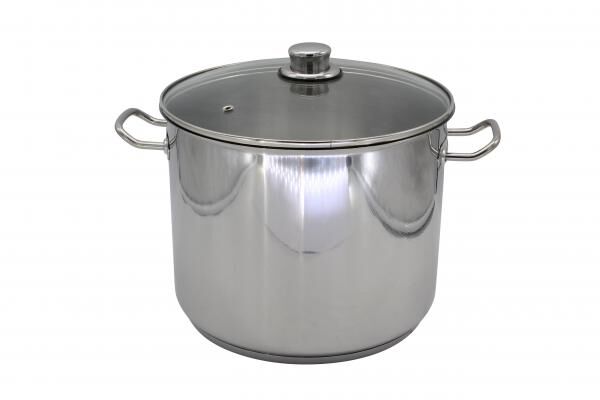 Karl Krüger 72727 Jumbotopf Edelstahl mit Glasdeckel 28 cm, Inhalt 14 Liter / Kochtopf / Maxi Topf / INDUKTION