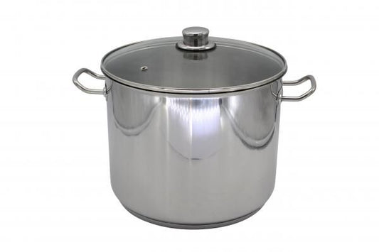 Karl Krüger 72727 Jumbotopf Edelstahl mit Glasdeckel 28 cm, Inhalt 14 Liter / Kochtopf / Maxi Topf / INDUKTION