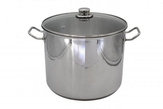 Karl Krüger 72728 Jumbotopf Edelstahl mit Glasdeckel 30 cm, Inhalt 17 Liter / Kochtopf / Maxi Topf / INDUKTION