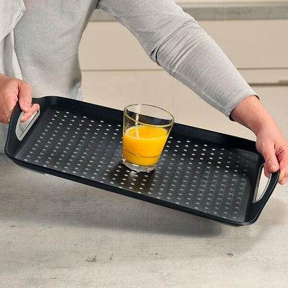 KESPER 77201 Serviertablett aus Kunststoff, schwarz / Tablett / Frühstückstablett