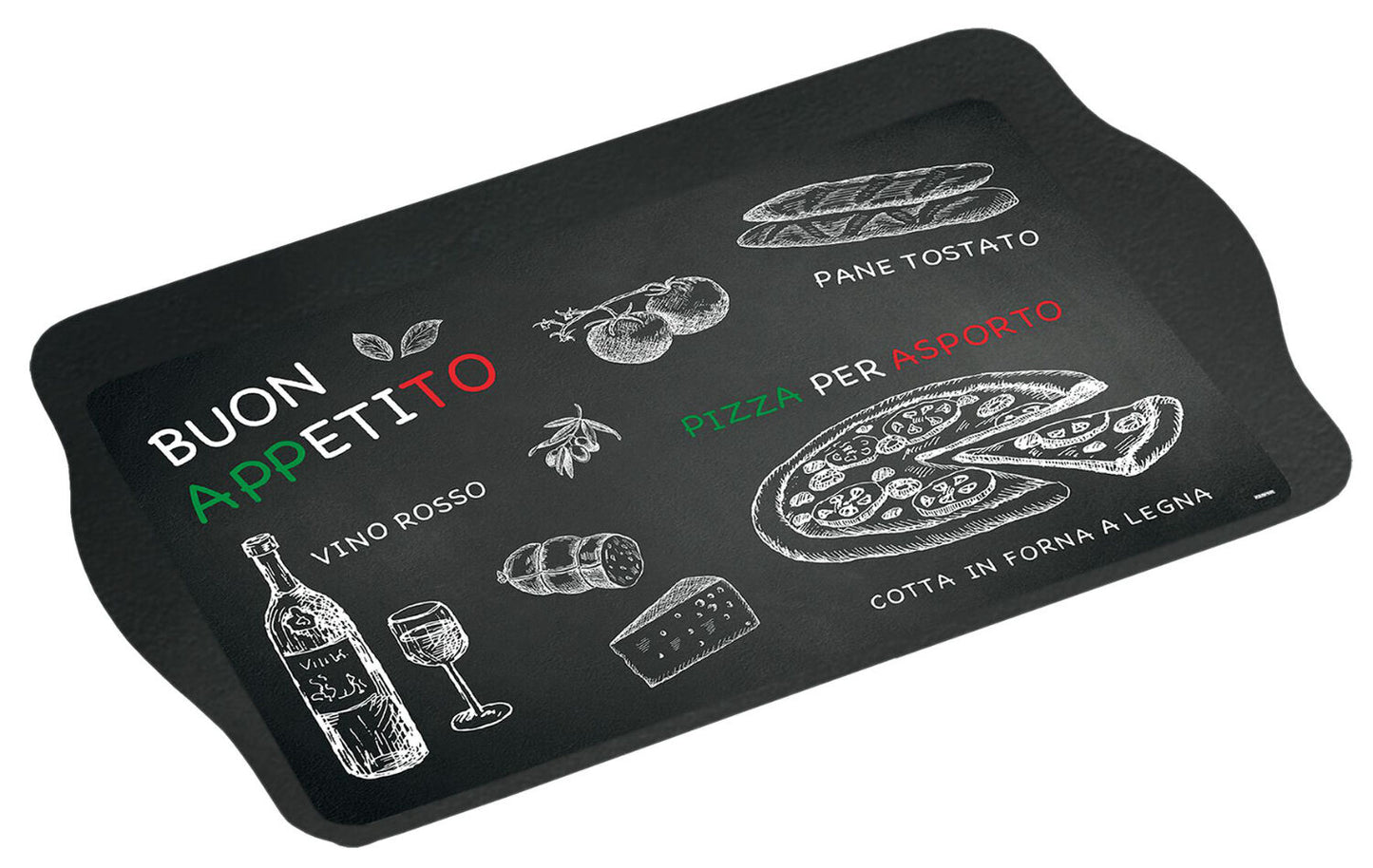 KESPER 77427 Serviertablett 48 x 30 x 3,5 cm, Melamin (MF), Motiv Ristorante