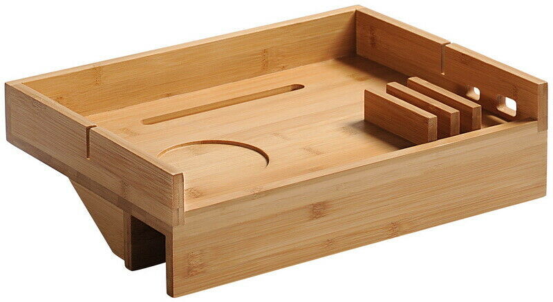 KESPER 77630 Betttablett, Bambus / Tablett / Bettrandablage / Nachttischablage klemmbar