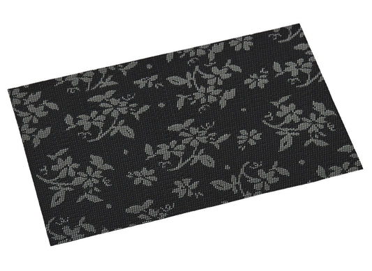 KESPER 77660 Platzset, Kunststoff, Flora-schwarz, 43 x 29 x 0,1 cm