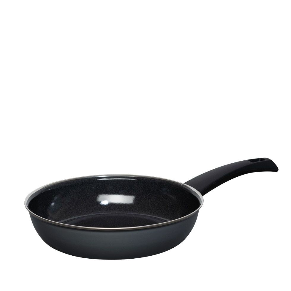 RIESS 0042-003 RIESS Emaille Ceramicglas Pfanne Nouvelle 24 cm, Dark Grey / Bratpfanne