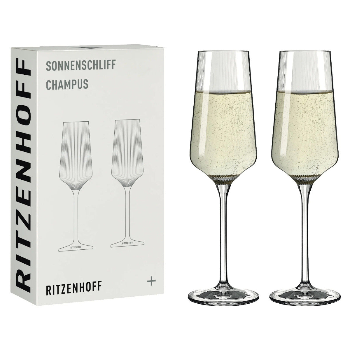 Ritzenhoff 8000004 Champagnerglas-Set #1 SONNENSCHLIFF RDT 2024 in Geschenkbox
