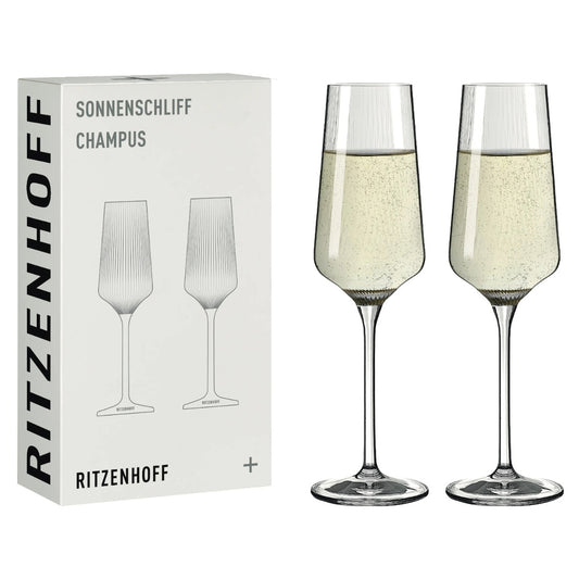 Ritzenhoff 8000004 Champagnerglas-Set #1 SONNENSCHLIFF RDT 2024 in Geschenkbox