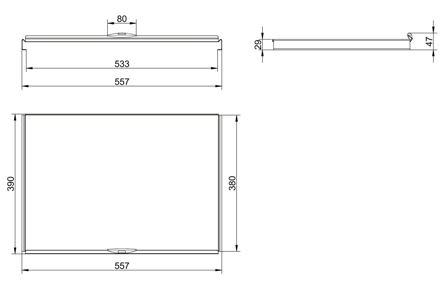 NABER 8010146 Gesamtdeckel 600 mm Cox® silber, 557 x 47 x 390 mm – Bild 2