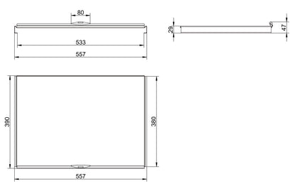 NABER 8010146 Gesamtdeckel 600 mm Cox® silber, 557 x 47 x 390 mm – Bild 2