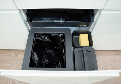 MÜLLEX Boxx 55/60-R BIO Abfallsystem inklusive Auszugssystem als Vollauszug, 47 (41+5+1) Liter / ab 55 cm Schrankbreite… – Bild 4