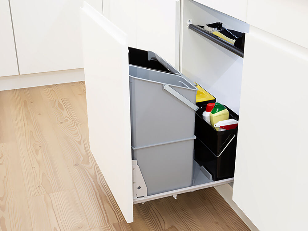 MÜLLEX Comfort 35/17/4/4 Abfallsystem inklusive Auszugssystem als Vollauszug, 60 (35+17+4+4) Liter / ab 55 cm… – Bild 4