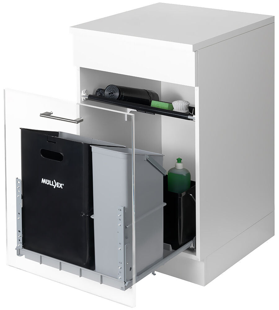 MÜLLEX Comfort 35/17/4/4 Abfallsystem inklusive Auszugssystem als Vollauszug, 60 (35+17+4+4) Liter / ab 55 cm…