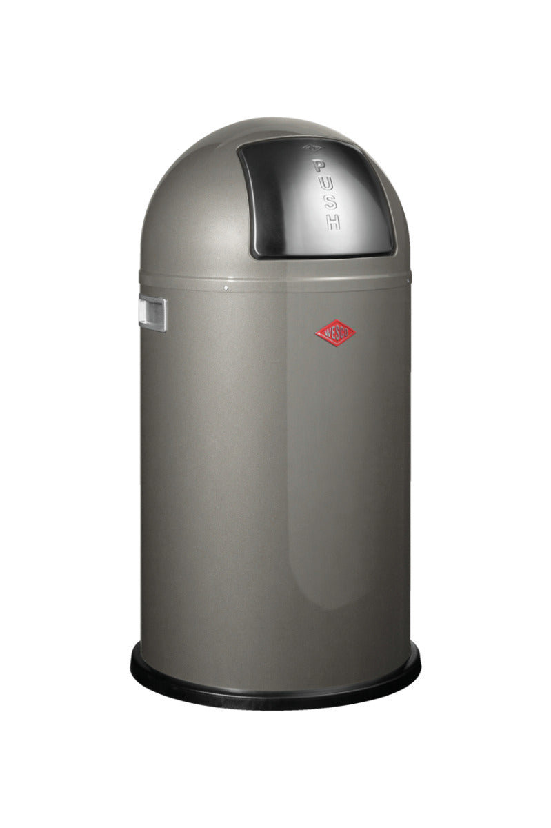WESCO Abfallsammler PUSHBOY mit 50 Liter Volumen und Klappdeckel / Abfalleimer / Mülleimer