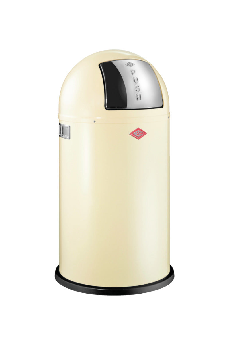 WESCO Abfallsammler PUSHBOY mit 50 Liter Volumen und Klappdeckel / Abfalleimer / Mülleimer