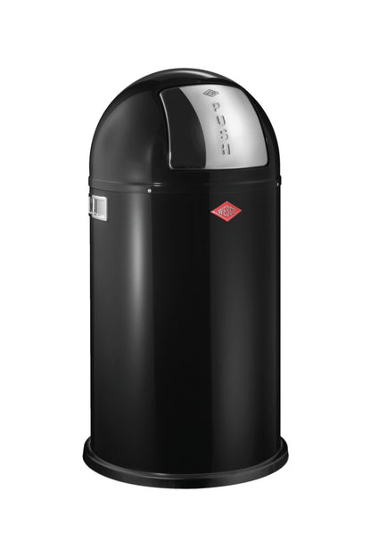 WESCO Abfallsammler PUSHBOY mit 50 Liter Volumen und Klappdeckel / Abfalleimer / Mülleimer