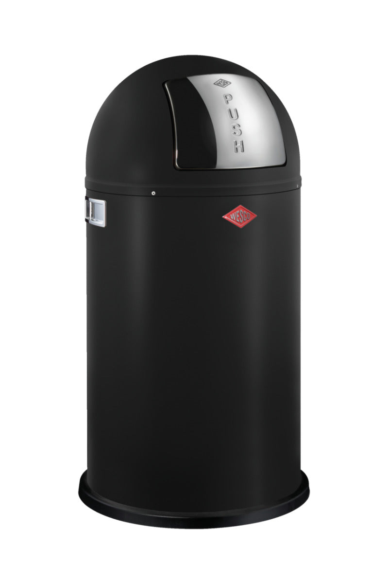 WESCO Abfallsammler PUSHBOY mit 50 Liter Volumen und Klappdeckel / Abfalleimer / Mülleimer