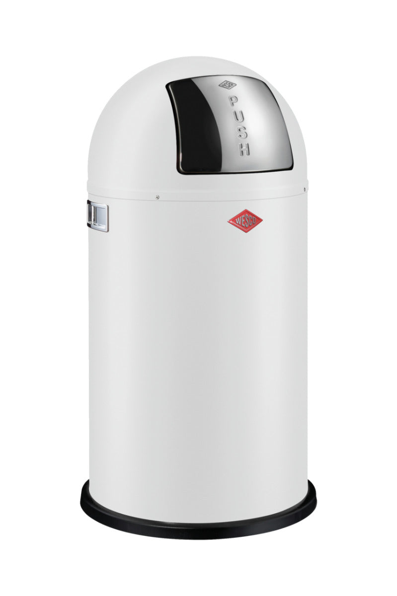 WESCO Abfallsammler PUSHBOY mit 50 Liter Volumen und Klappdeckel / Abfalleimer / Mülleimer