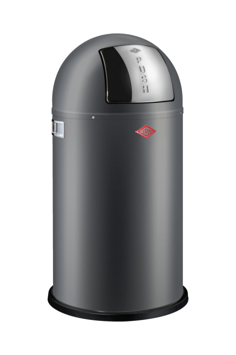 WESCO Abfallsammler PUSHBOY mit 50 Liter Volumen und Klappdeckel / Abfalleimer / Mülleimer