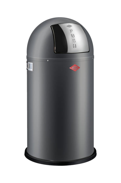 WESCO Abfallsammler PUSHBOY mit 50 Liter Volumen und Klappdeckel / Abfalleimer / Mülleimer