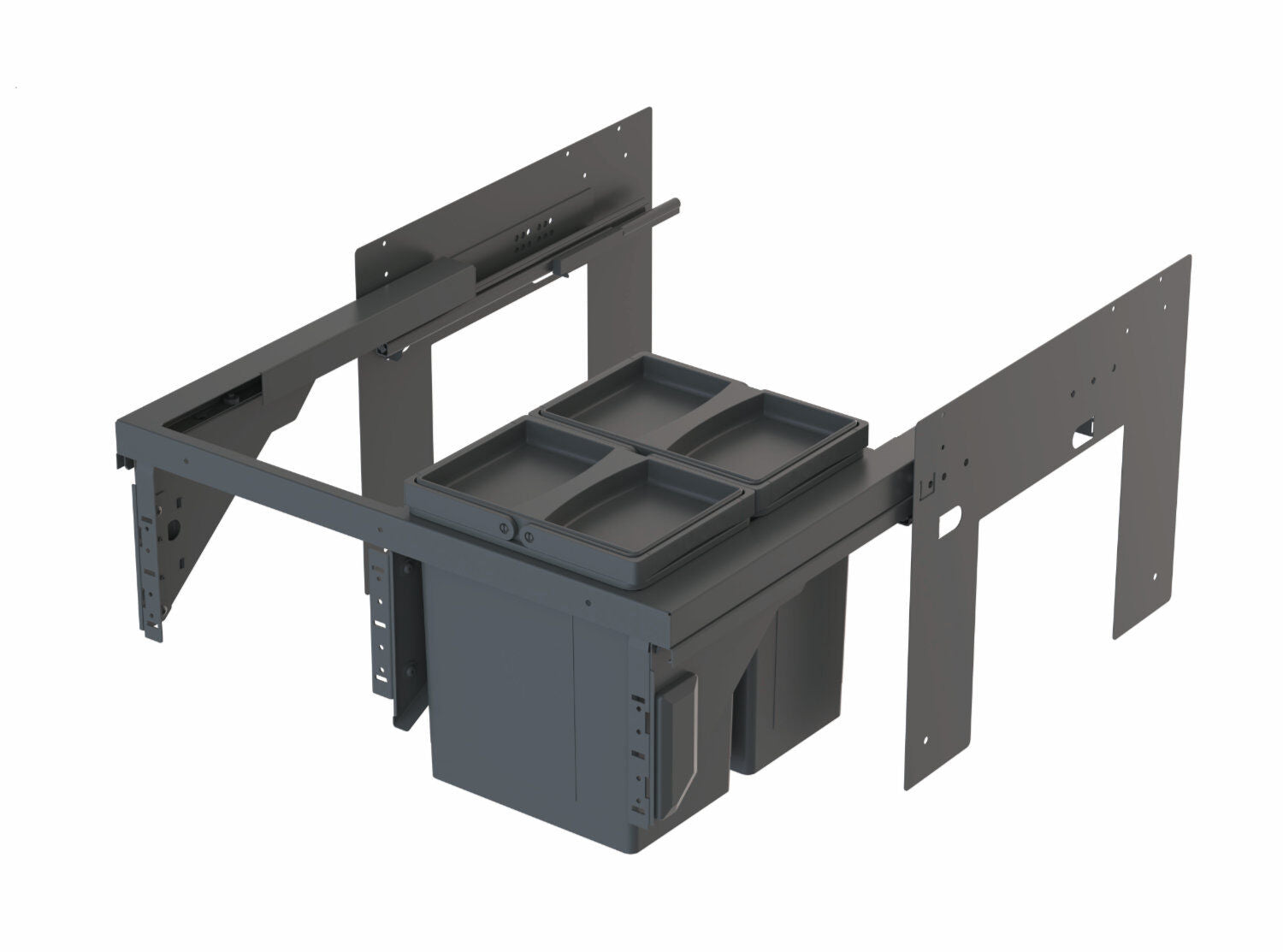 Wesco Abfallsammelsystem Pullboy Soft Fusion 320 K/600-2, anthrazit, 16 (2x8) Liter für 60 cm Schrank – Bild 2