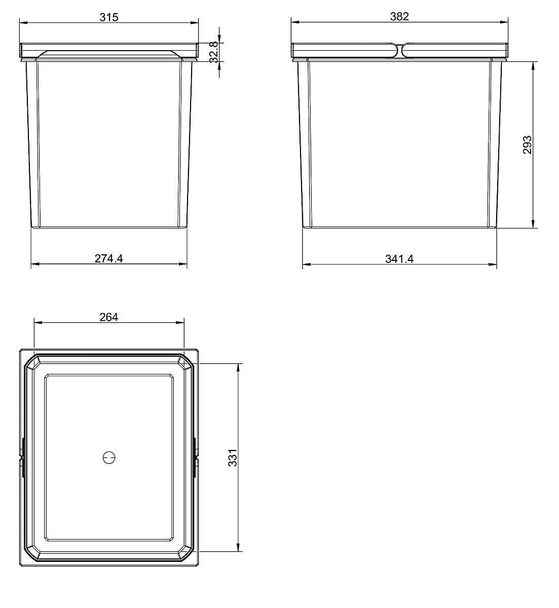 COX® Systembehälter 29 Liter in HELLGRAU für COX® Abfallsorter / Eimer / Einsatz / Ersatzteil / Zubehör – Bild 2